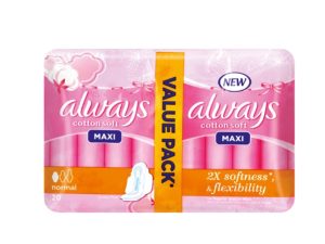 ALWAYS Maxi Pads Soft Normal Long (20's)