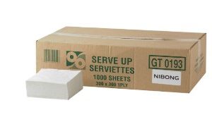 SERVE UP 1 Ply Serviettes (1000's)