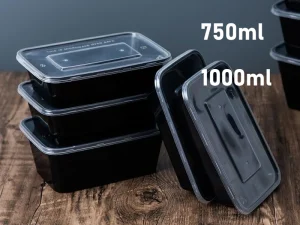 10PCS Black Disposable Food Container
