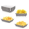 Black White Checkered Food Boxes Paper Snack