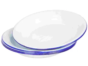 4 Pcs Enamel Plate Food Steamed Plates