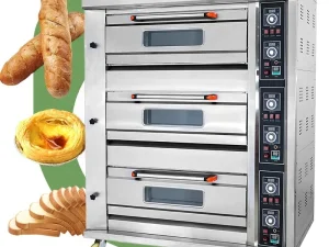 Baking Oven3-Layer Indoor Commercial 6-Tray Layer Pizza Triple Gas Bread Baking Oven With 9 Trays