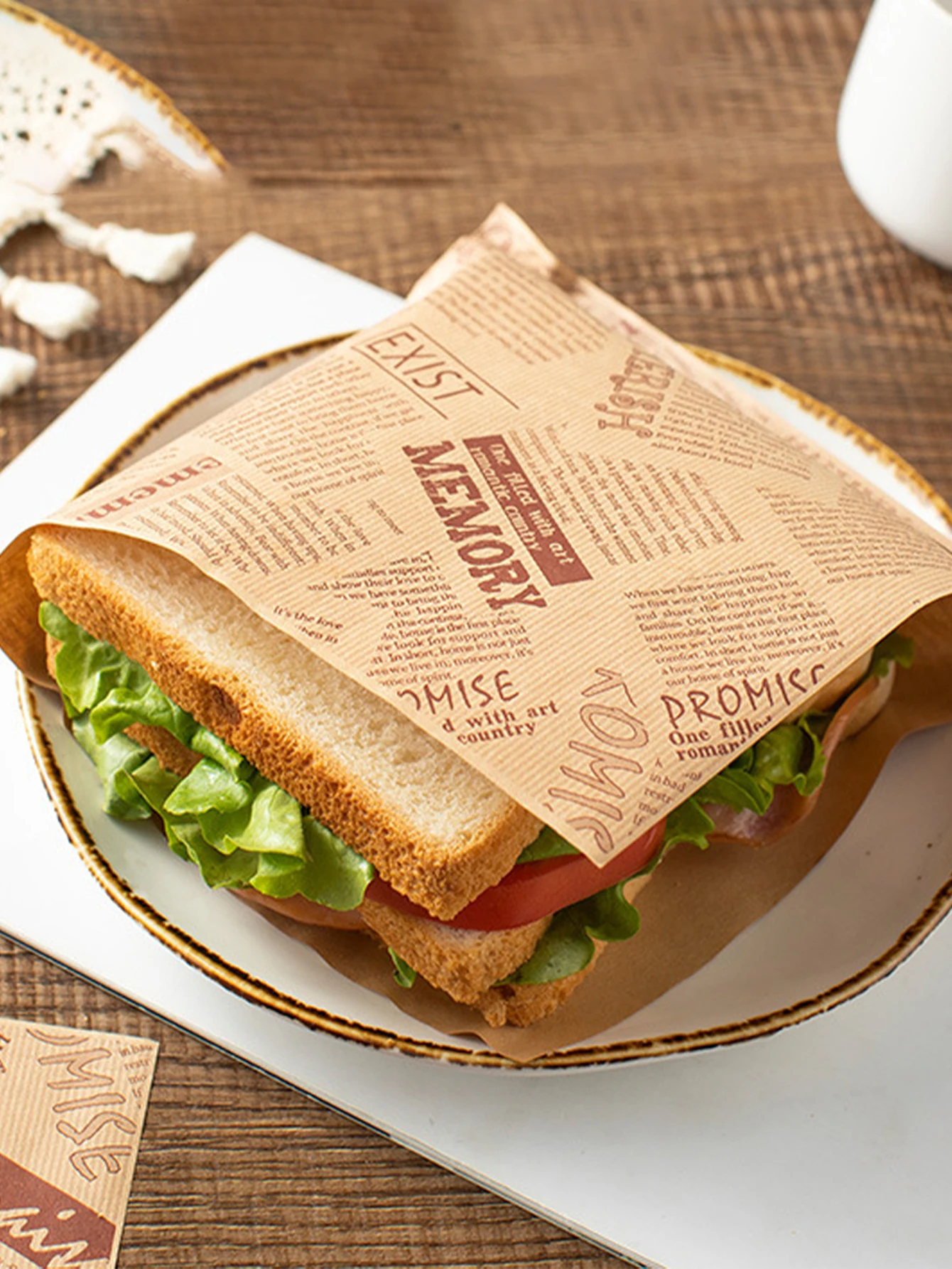 50pcs Oil-Proof Paper Food Wrapping Paper