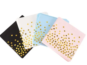 20Pcs Gold Dot Disposable Tableware Paper Towel