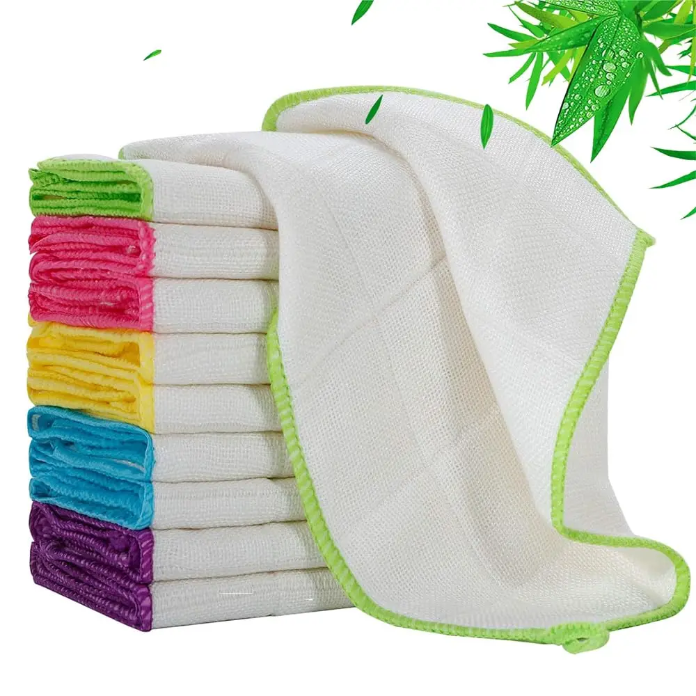 5/10Pcs Dishcloths Bamboo Dish Cloths Towels