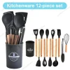 12Pcs Kitchen Utensil Set Silicone Spatula Set