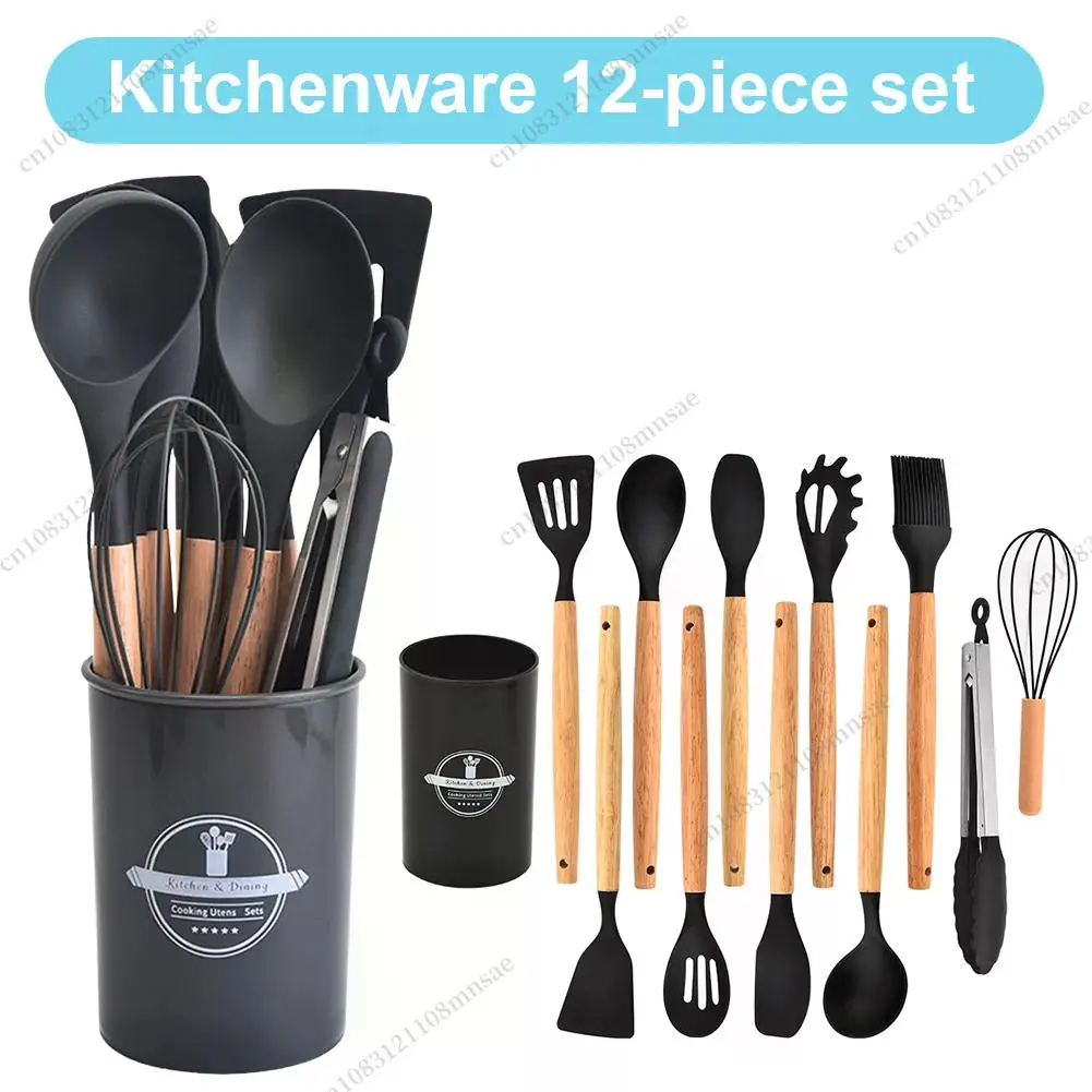 12Pcs Kitchen Utensil Set Silicone Spatula Set