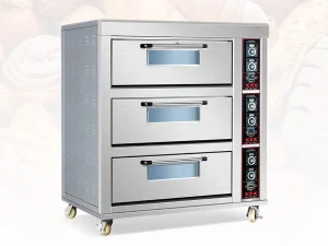 3 Deck 6 Tray Gas Electric Bakery Bread Deck Oven For Cake Pizza