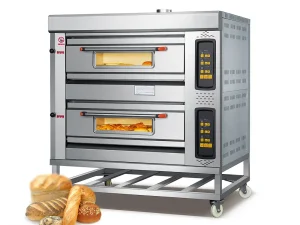 Double deck smart oven commercial pizza gas oven for bakery