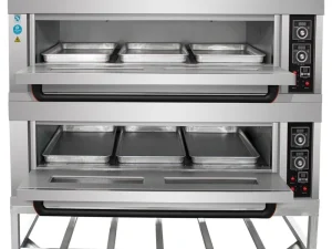 6 Tray Commercial Stainless Steel Professional Bakery Bread 2 Double Deck Gas Oven