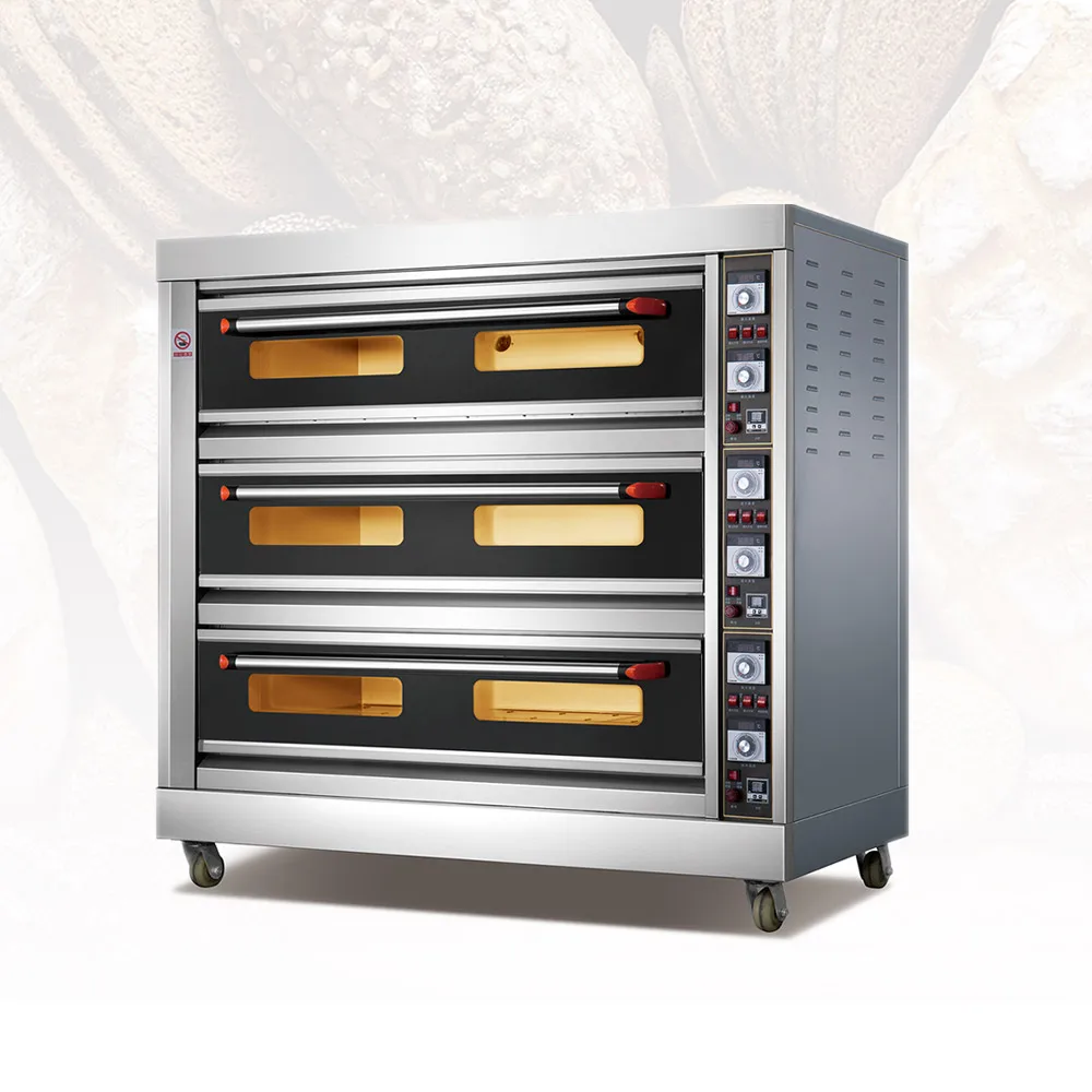 3 deck 9 trays bread ,cake, pizza, baking machine